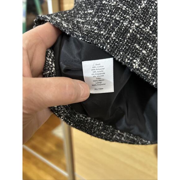 Talbots Lined Tweed Jacket Women’s Sz 14 Black/white - one Button Closure Blazer - Picture 7 of 7